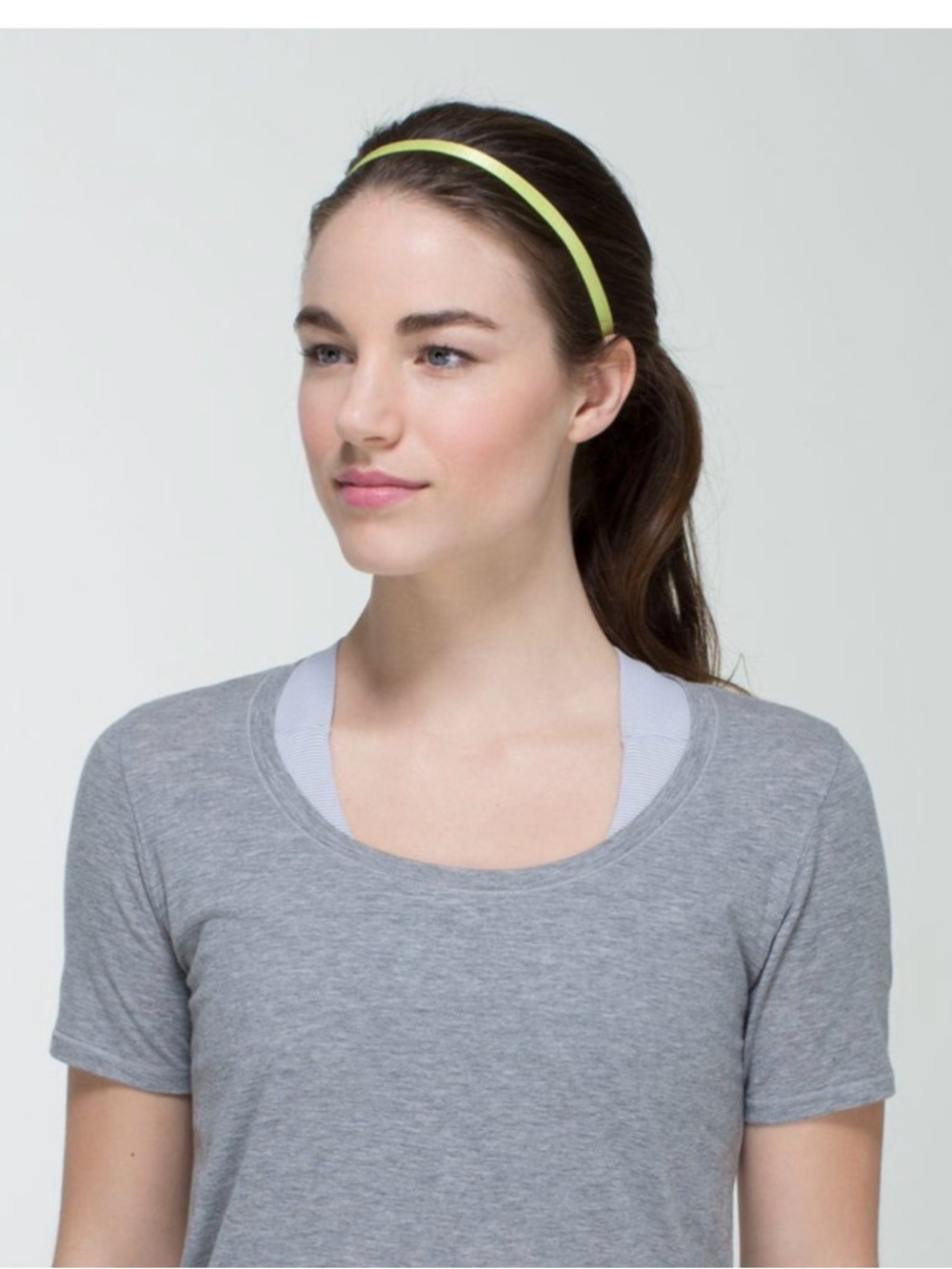Lululemon Skinniest Satin Pirouette Headband, Antidote, Neon Yellow